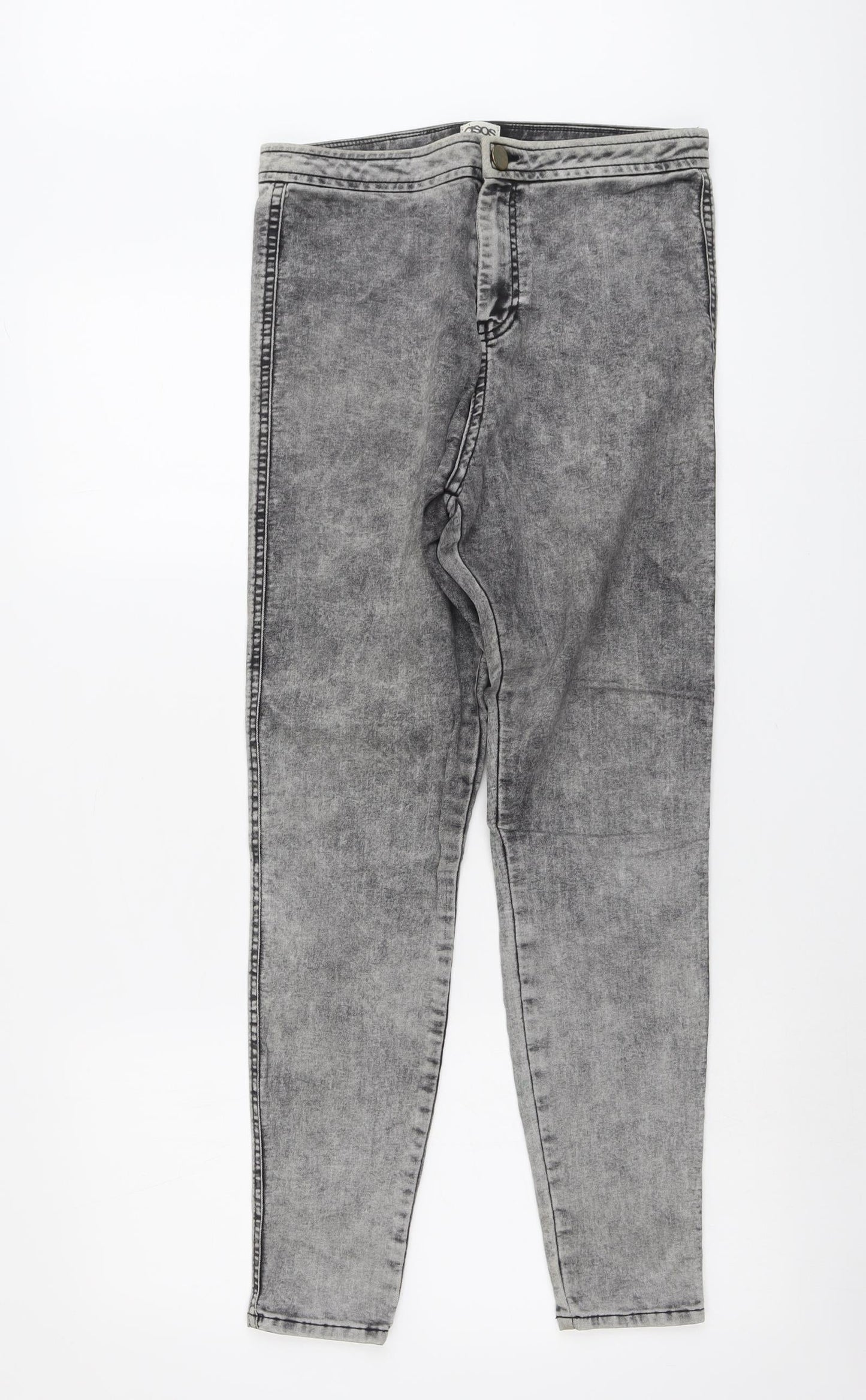 ASOS Womens Grey Cotton Jegging Jeans Size 30 in L32 in Regular Button
