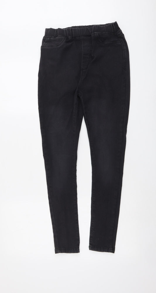 Boohoo Womens Grey Cotton Jegging Jeans Size 10 L26 in Regular