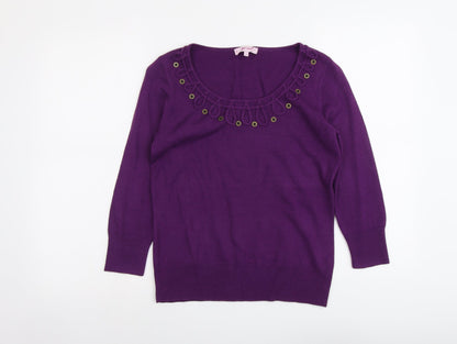 Womens UK Size 10 Per Una Purple Pullover Jumper