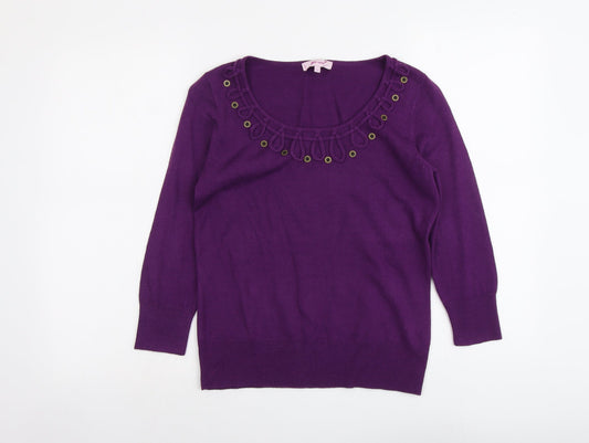 Womens UK Size 10 Per Una Purple Pullover Jumper