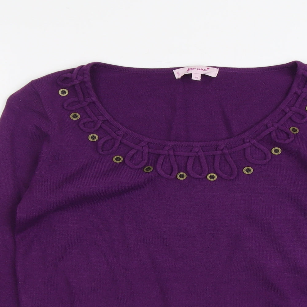 Womens UK Size 10 Per Una Purple Pullover Jumper