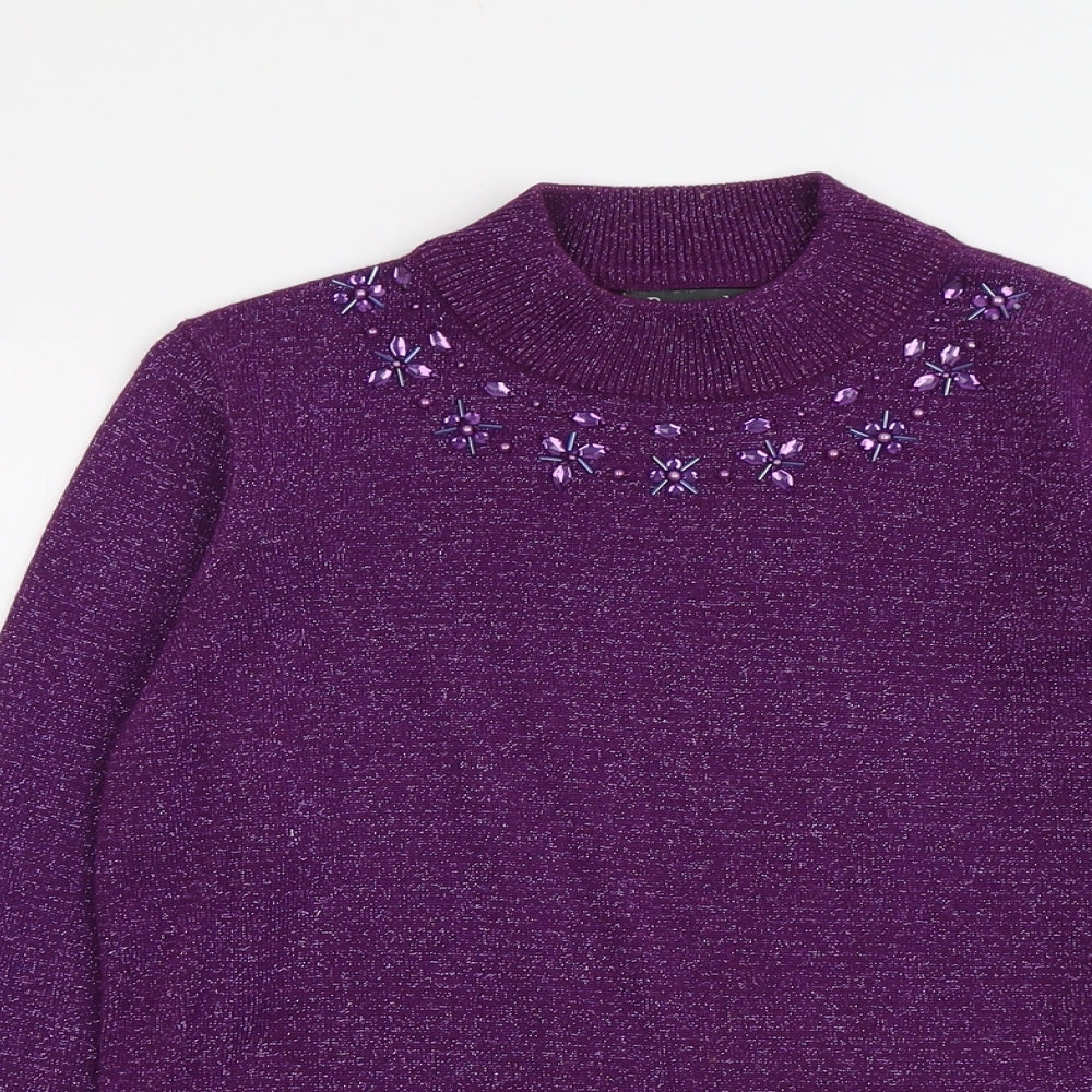 Womens UK Size S Bonmarché Purple Pullover Jumper