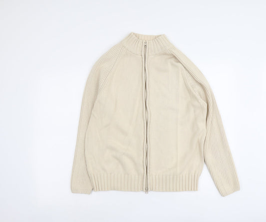 Womens UK Size XL Bonmarché Beige Full Zip Jumper