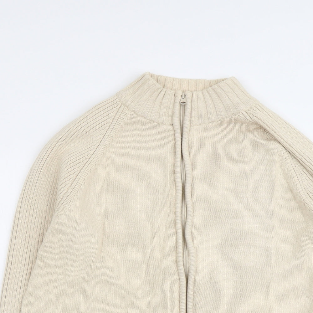 Womens UK Size XL Bonmarché Beige Full Zip Jumper