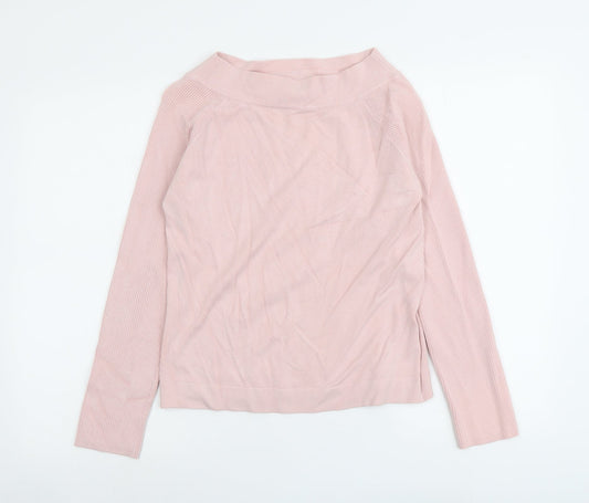 Kaliko Womens Pink Round Neck Viscose Pullover Jumper Size 14