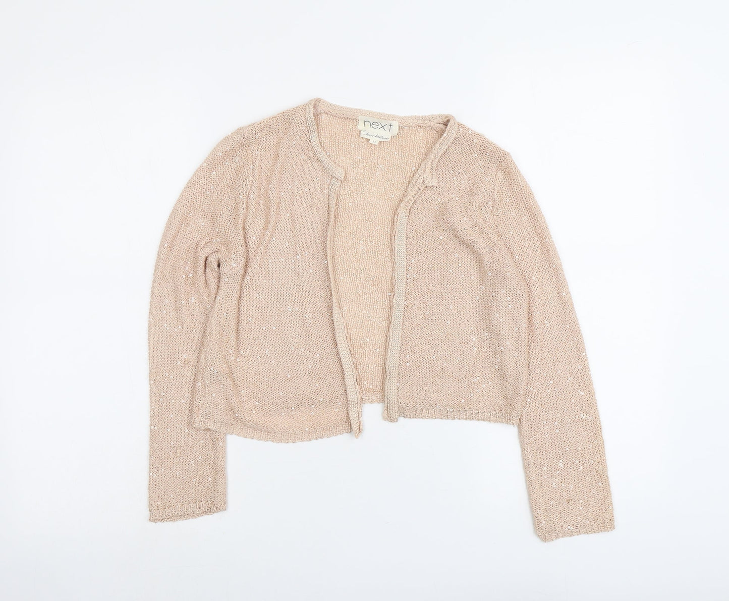 NEXT Womens Pink Round Neck Polyester Cardigan Jumper Size 14