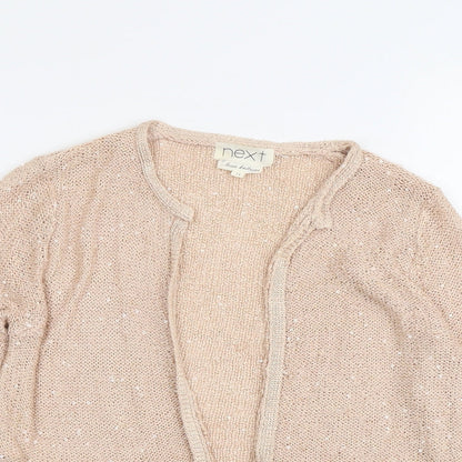 NEXT Womens Pink Round Neck Polyester Cardigan Jumper Size 14