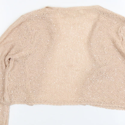 NEXT Womens Pink Round Neck Polyester Cardigan Jumper Size 14