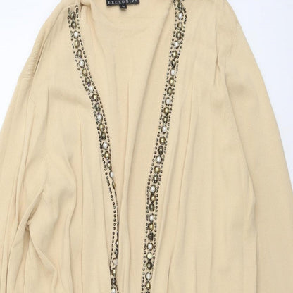 Casamia Womens Beige V-Neck Viscose Cardigan Jumper Size M