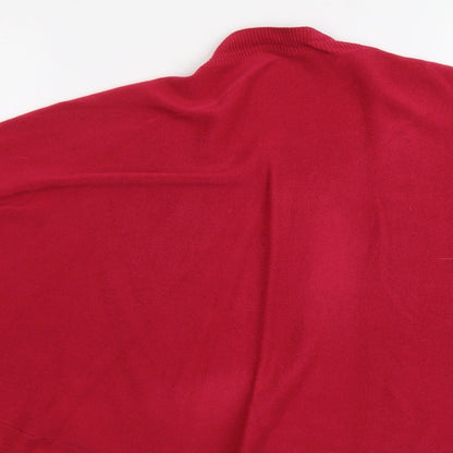 Key West Womens Pink V-Neck Acrylic Shrug Jumper Size S