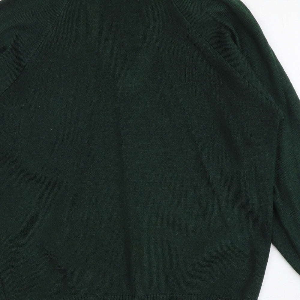 Banner Womens Green V-Neck Acrylic Pullover Jumper Size 8
