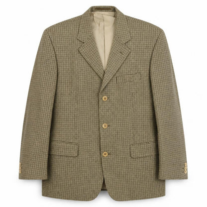 Pierro Cini Mens Beige Geometric Polyester Jacket Blazer Size L Regular