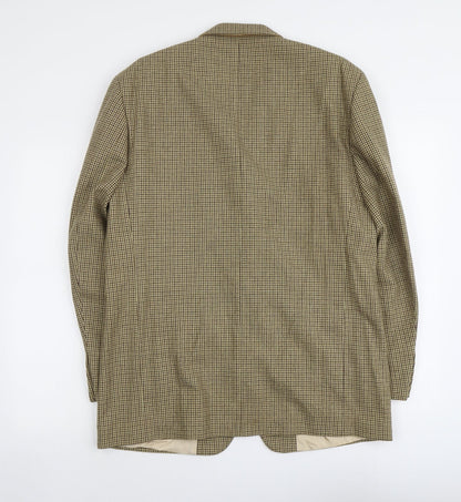 Pierro Cini Mens Beige Geometric Polyester Jacket Blazer Size L Regular