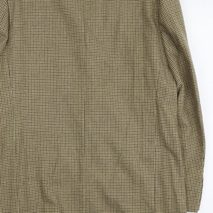 Pierro Cini Mens Beige Geometric Polyester Jacket Blazer Size L Regular