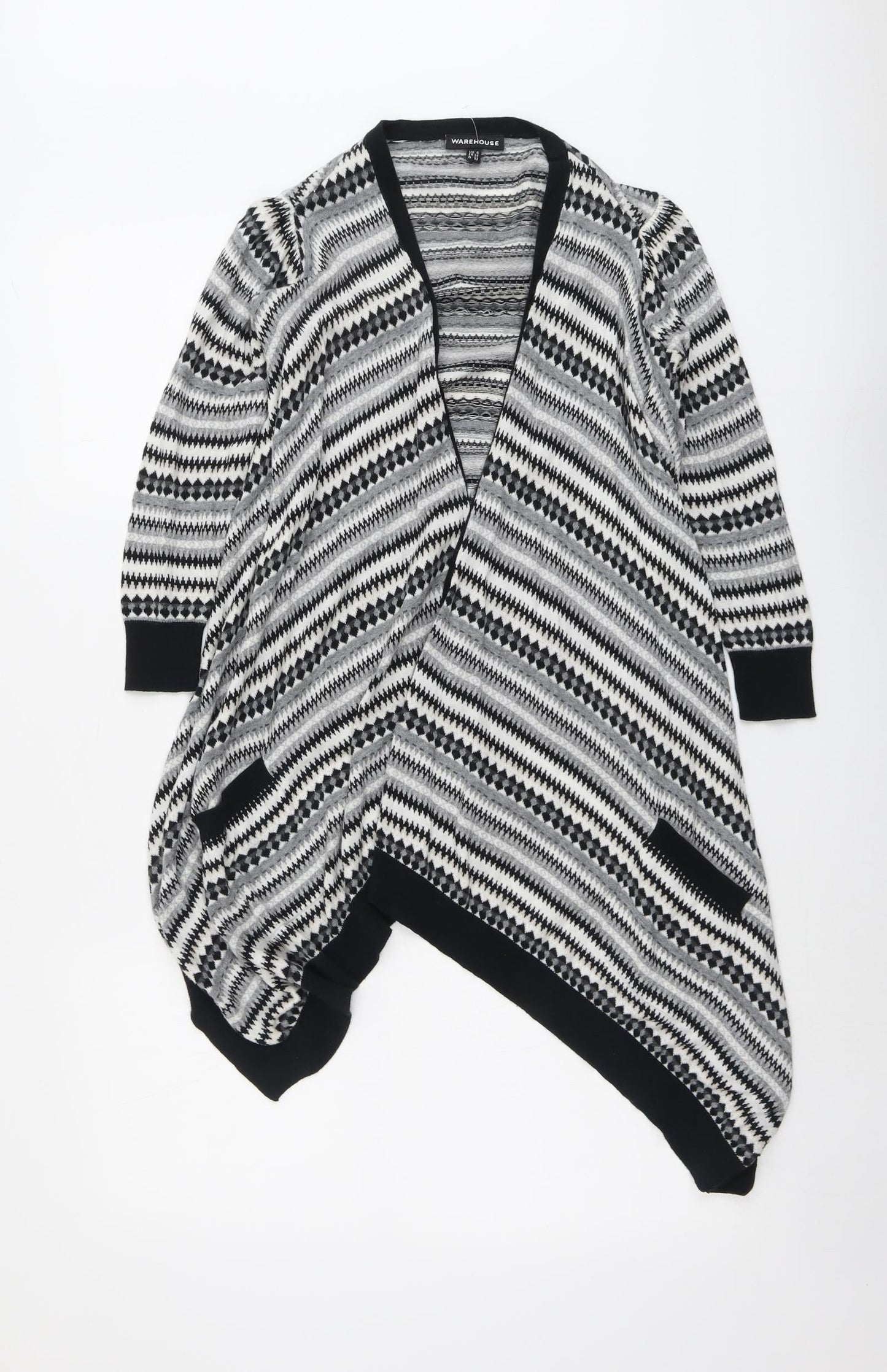 Womens UK Size 6 Warehouse Grey Cardigan Jumper