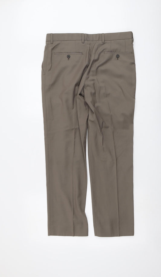 Womens UK Size 32 NEXT Regular Fit Chino Brown Trousers