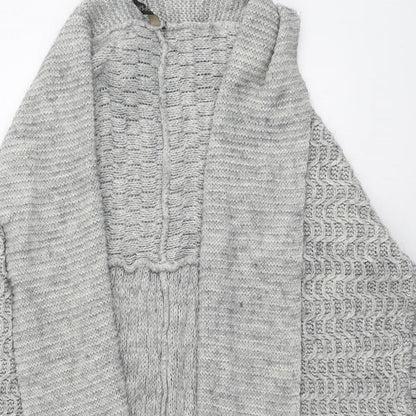 Womens UK Size 12 Topshop Grey Cardigan Jumper
