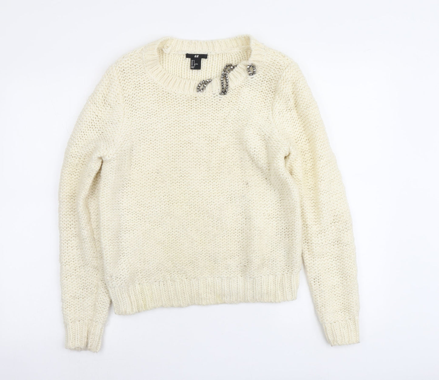 Womens UK Size S H&M Ivory Pullover Jumper