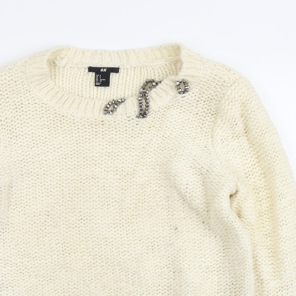 Womens UK Size S H&M Ivory Pullover Jumper