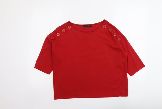 Betty Barclay Womens Red Viscose Basic T-Shirt Size 10 Round Neck