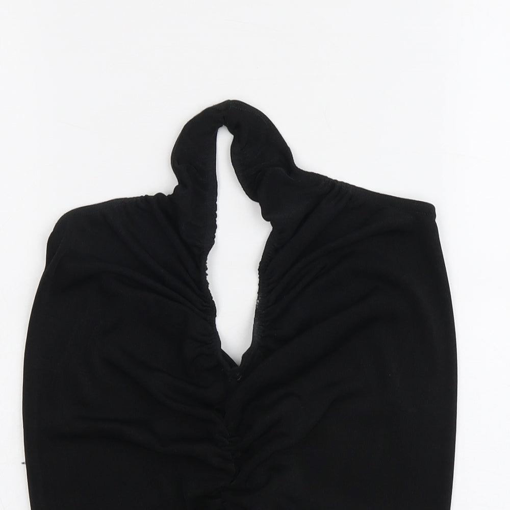 Boohoo Womens Black Polyester Basic Tank Size 16 Halter