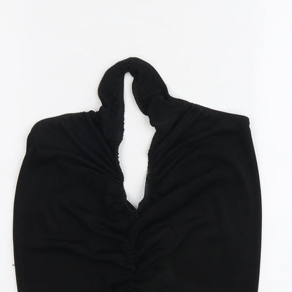 Boohoo Womens Black Polyester Basic Tank Size 16 Halter
