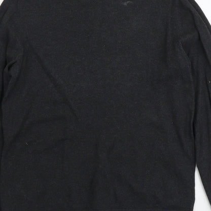 Burton Mens Grey Round Neck Cotton Pullover Jumper Size S Long Sleeve