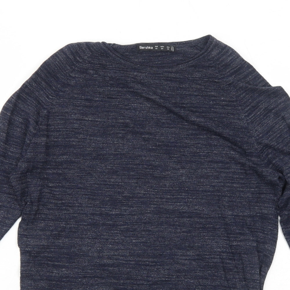Womens UK Size XS Bershka Blue Pullover Jumper
