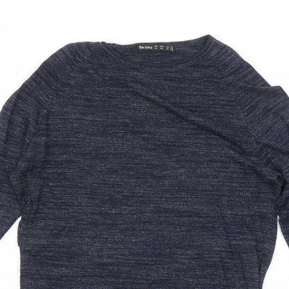 Womens UK Size XS Bershka Blue Pullover Jumper