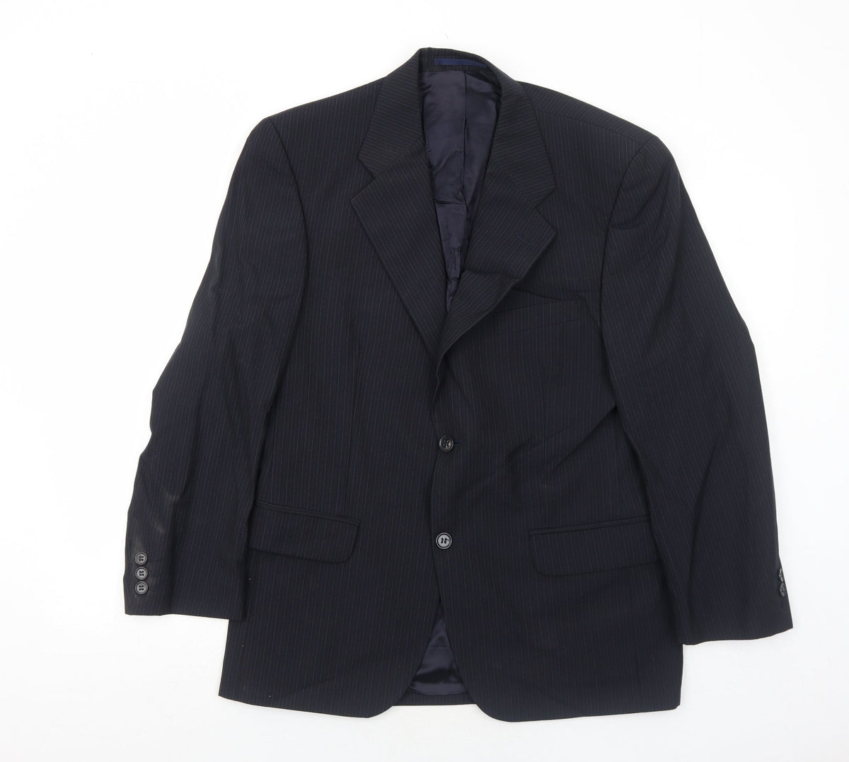 Suithouse Mens Black Striped Wool Jacket Suit Jacket Size 38 Regular