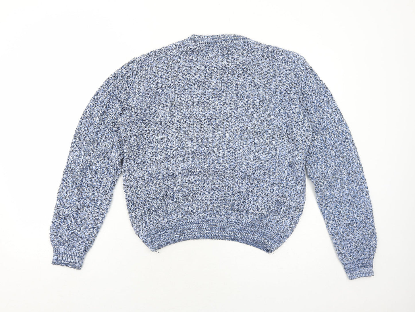 Frederik Anderson Womens Blue Round Neck Cotton Pullover Jumper Size M