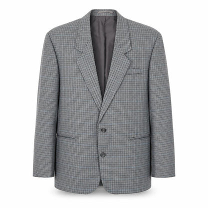 I.D. Mens Grey Geometric Polyester Jacket Blazer Size 40 Regular