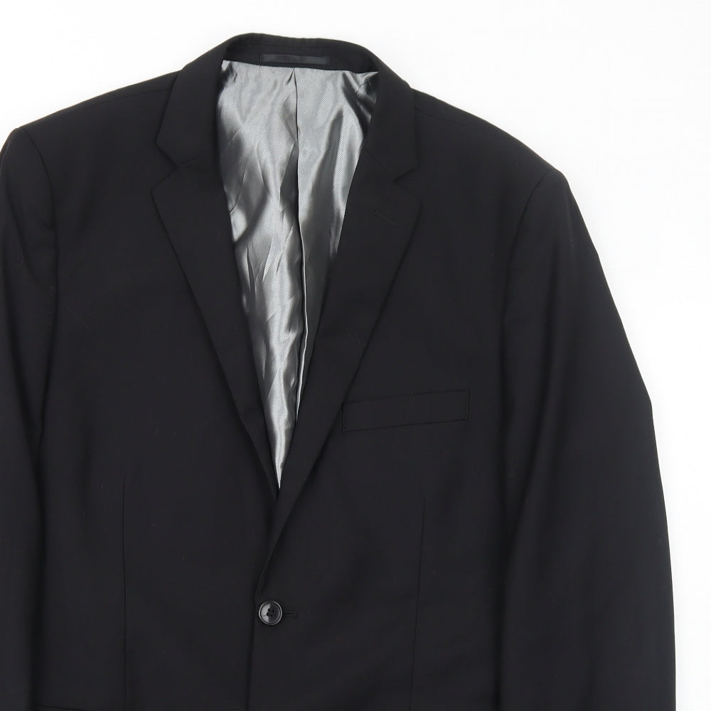 Mens UK Size 40 Goodsouls Regular Black Suit Jacket
