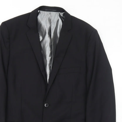 Mens UK Size 40 Goodsouls Regular Black Suit Jacket