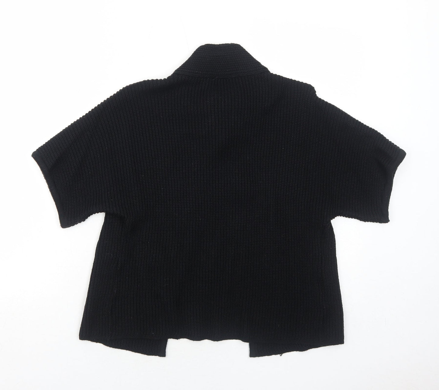 Faber Womens Black High Neck Wool Cardigan Jumper Size 10