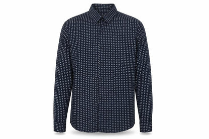 NEXT Mens Blue Geometric Viscose Button-Up Size M Collared Button
