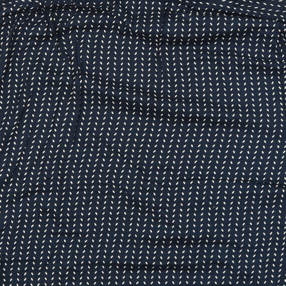 NEXT Mens Blue Geometric Viscose Button-Up Size M Collared Button