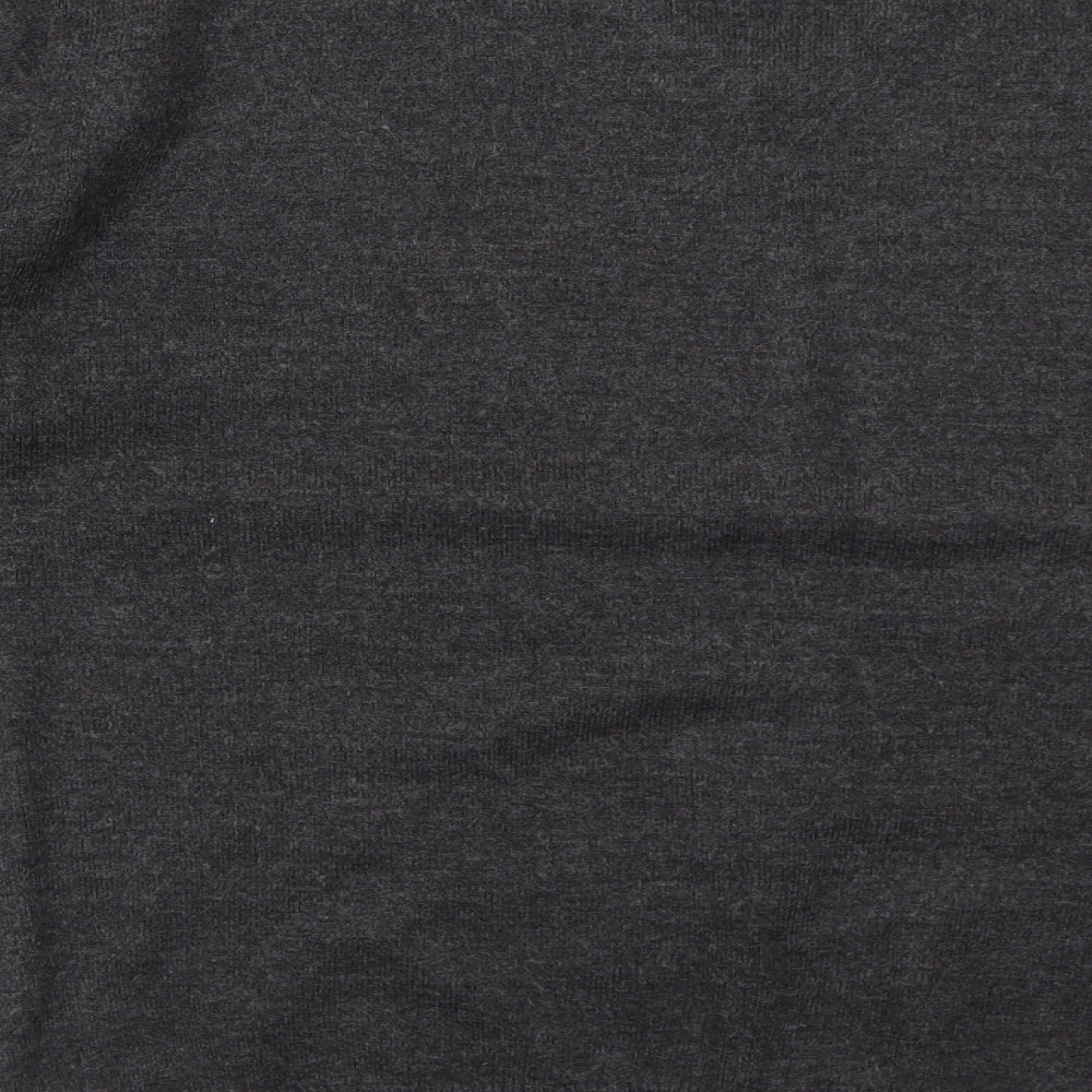 Easy Mens Grey V-Neck Acrylic Pullover Jumper Size L Long Sleeve