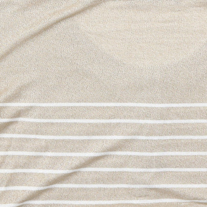 Esisto Womens Beige Round Neck Striped Viscose Cardigan Jumper Size M