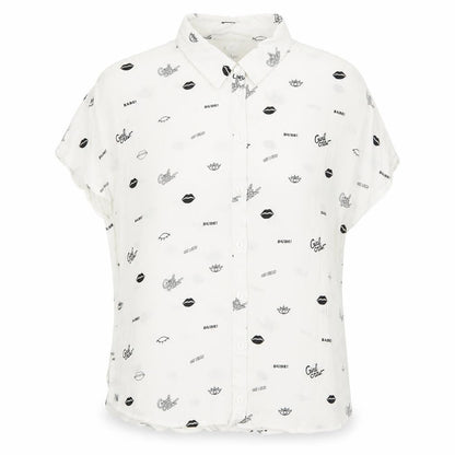 Womens UK Size 4 H&M White Basic Button-Up
