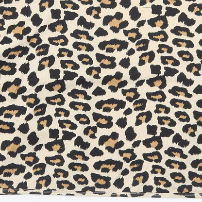 Anthology Womens Brown V-Neck Animal Print Cotton Shrug Jumper Size 12