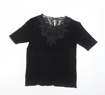 Womens UK Size M Zara Black Basic Blouse