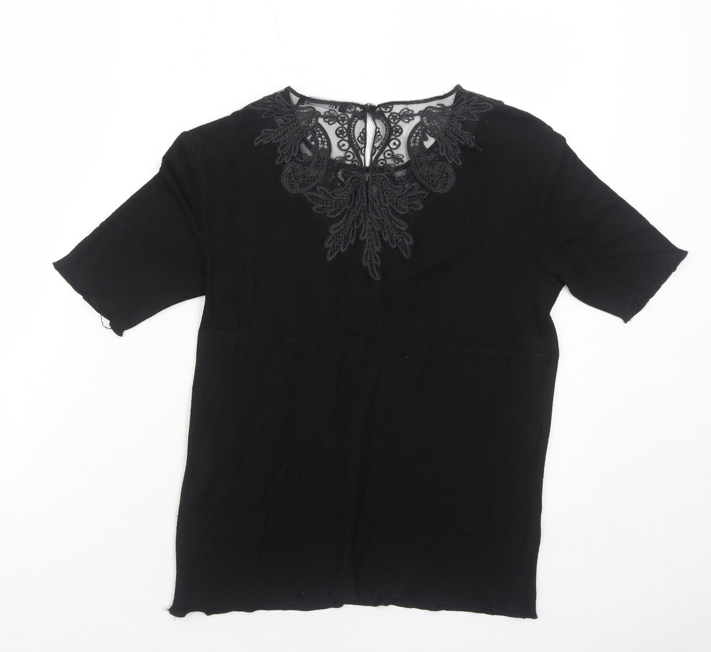 Womens UK Size M Zara Black Basic Blouse