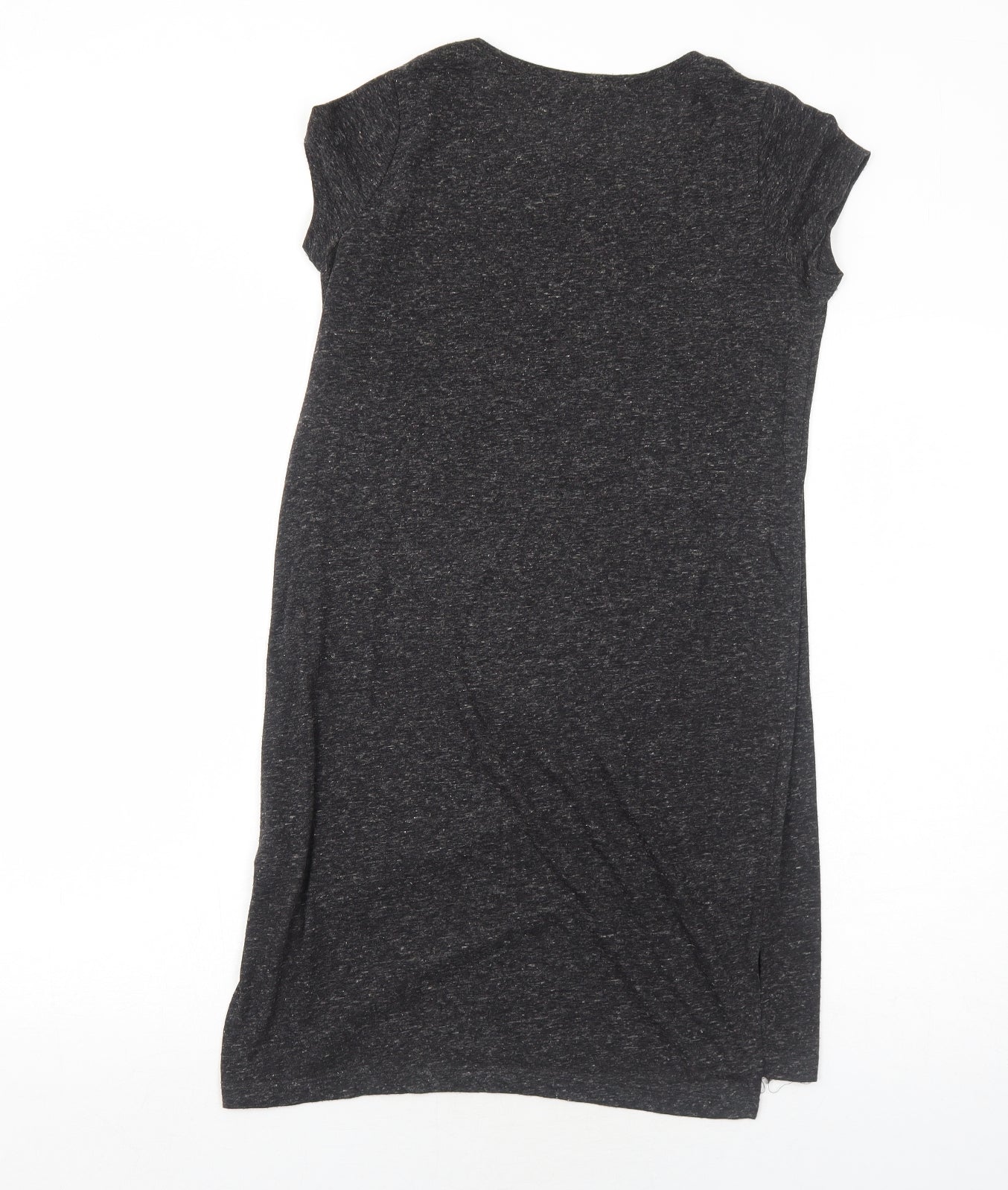 H&M Womens Grey Polyester T-Shirt Dress Size XS Round Neck Pullover