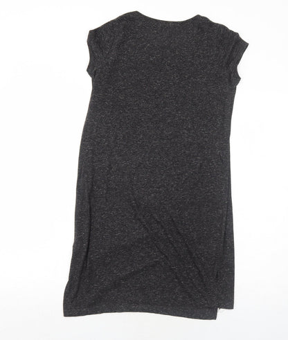 H&M Womens Grey Polyester T-Shirt Dress Size XS Round Neck Pullover