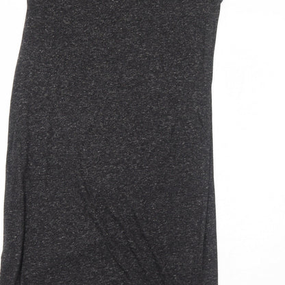 H&M Womens Grey Polyester T-Shirt Dress Size XS Round Neck Pullover