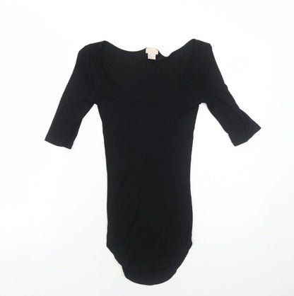 Womens UK Size 8 H&M Black Basic T-Shirt