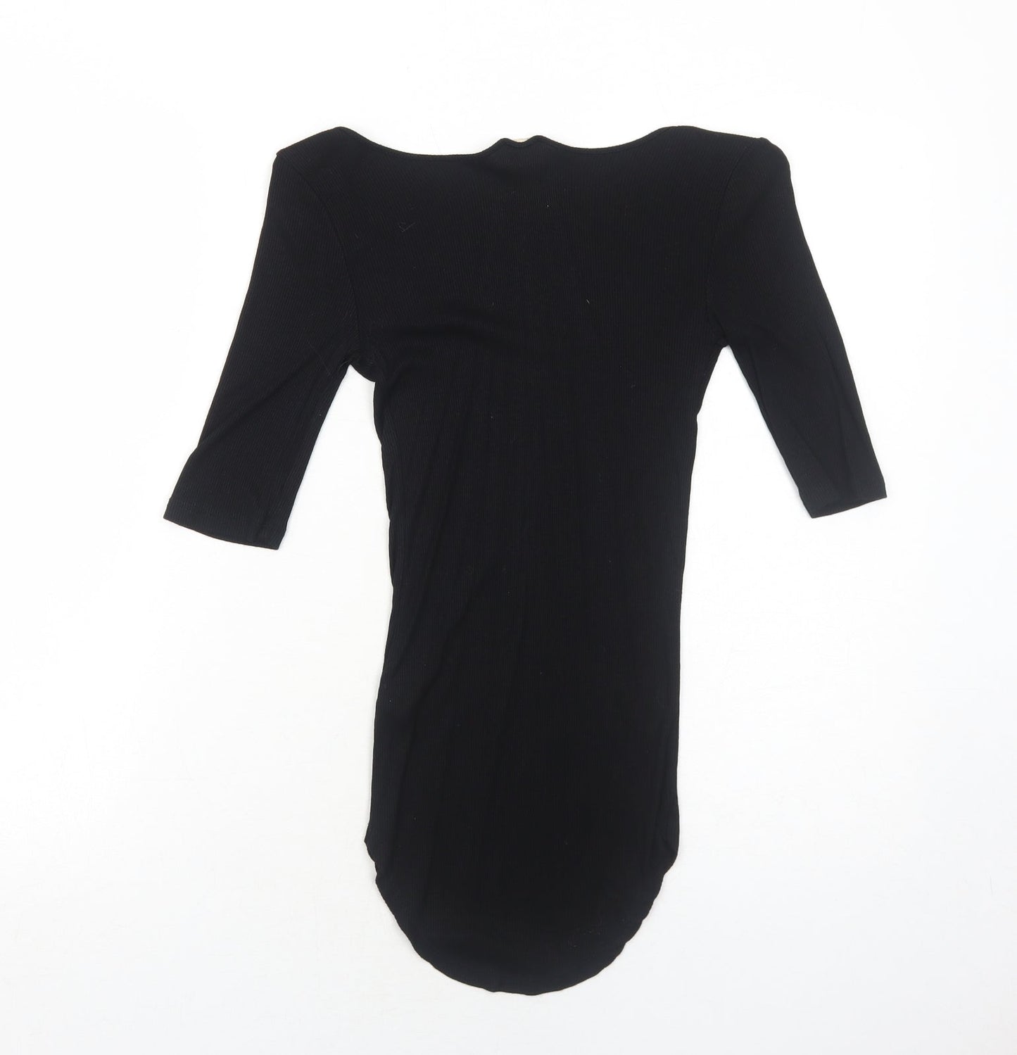Womens UK Size 8 H&M Black Basic T-Shirt