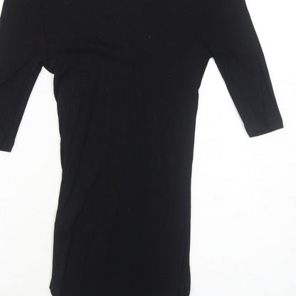 Womens UK Size 8 H&M Black Basic T-Shirt