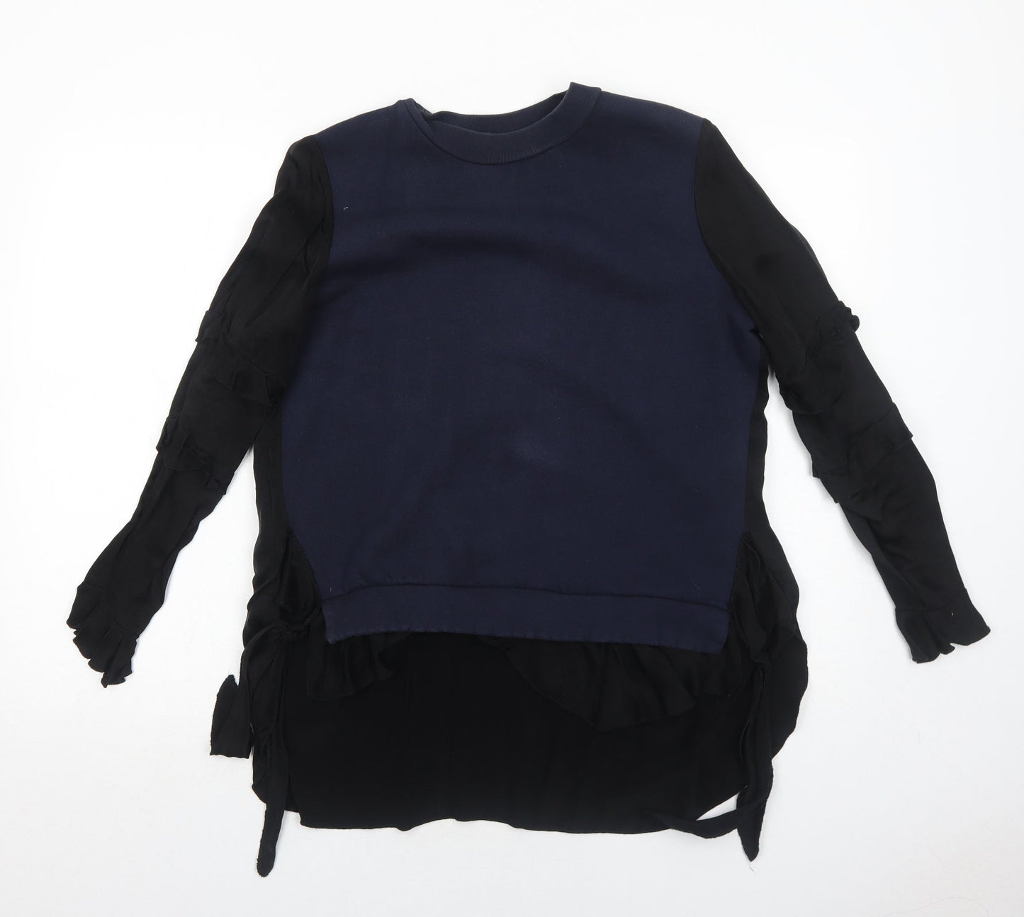Zara Womens Blue Colourblock Polyester Pullover Sweatshirt Size M Pullover